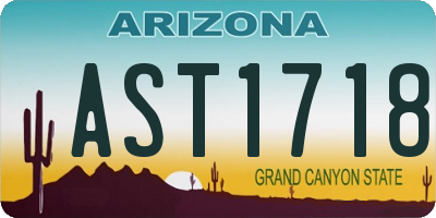AZ license plate AST1718