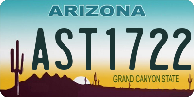 AZ license plate AST1722
