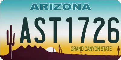 AZ license plate AST1726