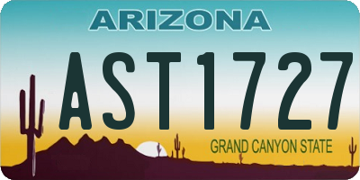 AZ license plate AST1727