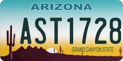 AZ license plate AST1728