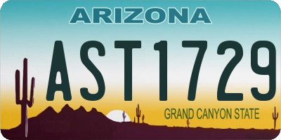 AZ license plate AST1729
