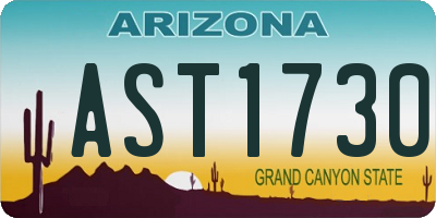 AZ license plate AST1730