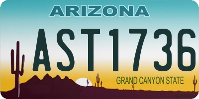 AZ license plate AST1736