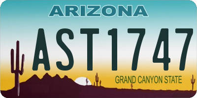 AZ license plate AST1747
