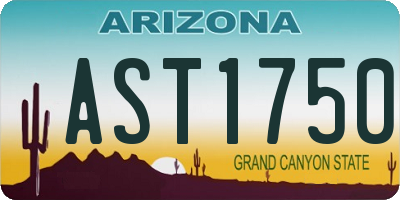 AZ license plate AST1750