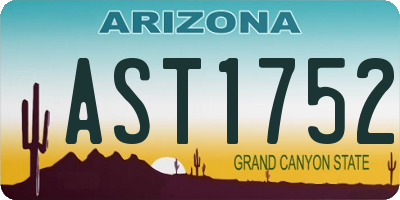 AZ license plate AST1752