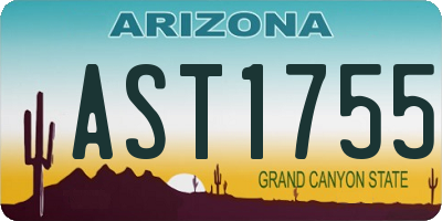 AZ license plate AST1755
