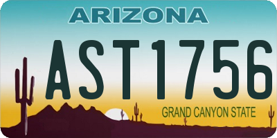 AZ license plate AST1756