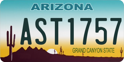 AZ license plate AST1757