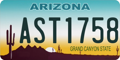 AZ license plate AST1758