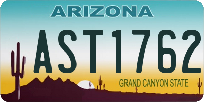 AZ license plate AST1762