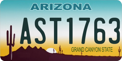 AZ license plate AST1763