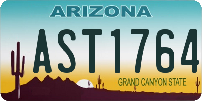 AZ license plate AST1764