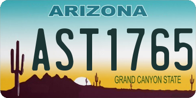 AZ license plate AST1765