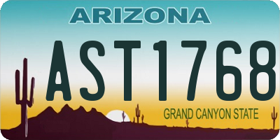 AZ license plate AST1768