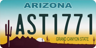 AZ license plate AST1771