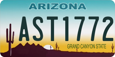 AZ license plate AST1772