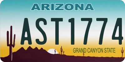 AZ license plate AST1774