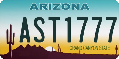 AZ license plate AST1777