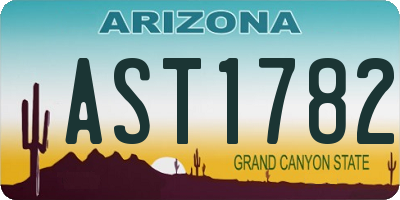 AZ license plate AST1782