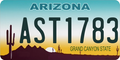 AZ license plate AST1783
