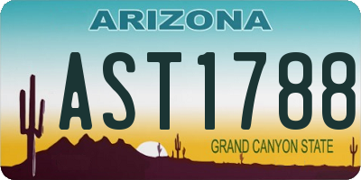 AZ license plate AST1788