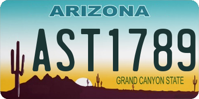 AZ license plate AST1789