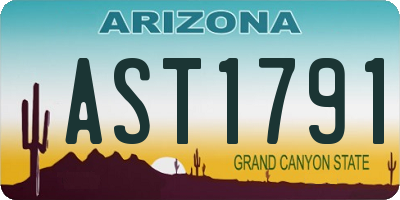 AZ license plate AST1791