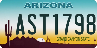 AZ license plate AST1798