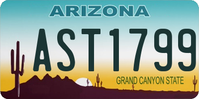 AZ license plate AST1799
