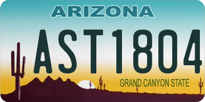 AZ license plate AST1804
