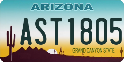AZ license plate AST1805