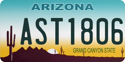 AZ license plate AST1806