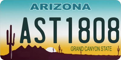AZ license plate AST1808