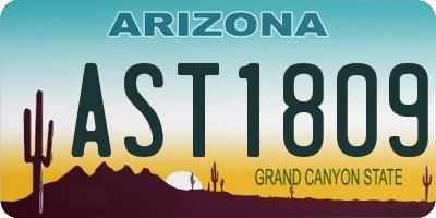 AZ license plate AST1809