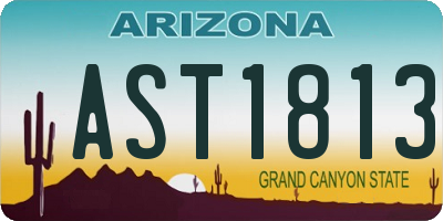 AZ license plate AST1813