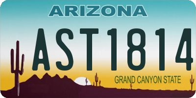 AZ license plate AST1814