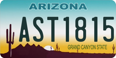 AZ license plate AST1815