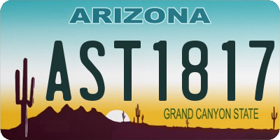 AZ license plate AST1817