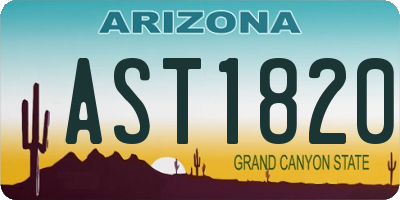 AZ license plate AST1820
