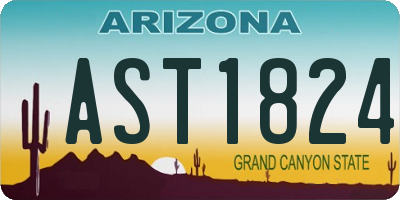 AZ license plate AST1824