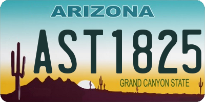 AZ license plate AST1825