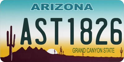 AZ license plate AST1826
