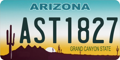 AZ license plate AST1827