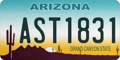 AZ license plate AST1831
