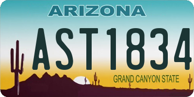 AZ license plate AST1834