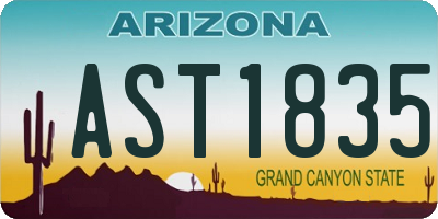 AZ license plate AST1835