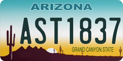 AZ license plate AST1837