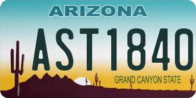 AZ license plate AST1840